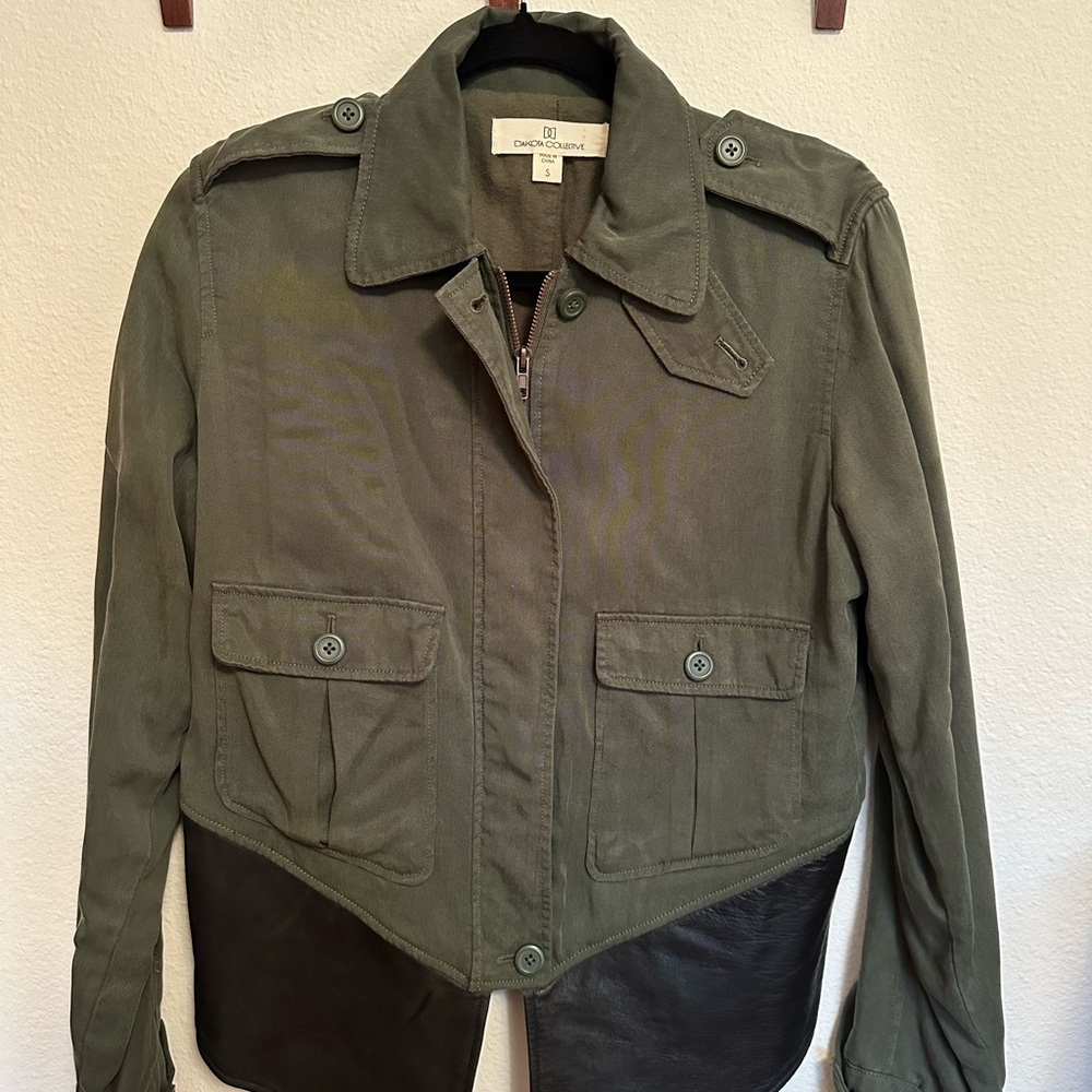 Chico's Olive and Black Utility Jacket